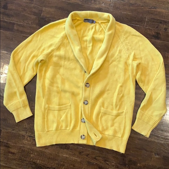 Vince Other - VINCE Cotton Knit Shawl Cardigan Yellow Sz Large